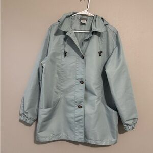 Vintage Blair Women's Light Blue Hooded trench Jacket size medium